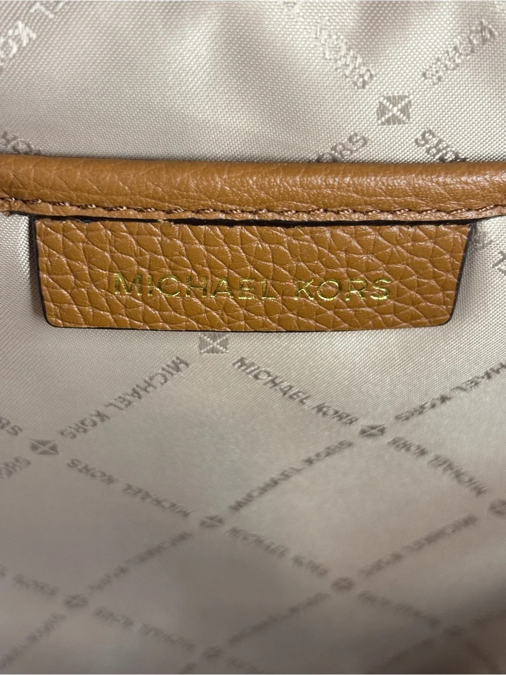 MICHAEL Michael Kors Abbey Large Backpack Popular Vanilla/Acorn Color NWOT
